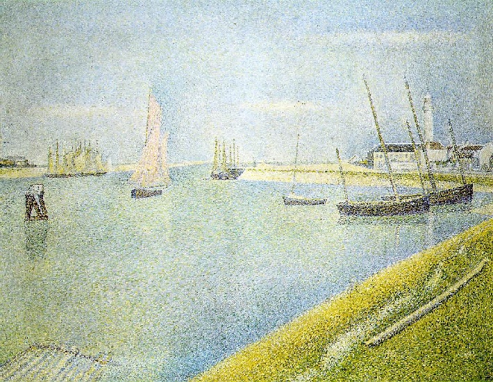 WikiOO.org - 百科事典 - 絵画、アートワーク Georges Pierre Seurat - ザー チャンネルで グラーベェリン , 教会に 方向 の 海
