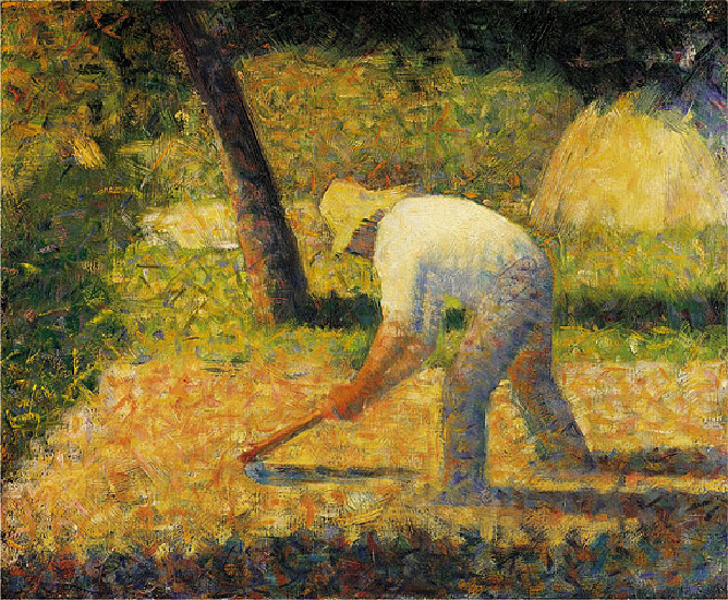 Wikioo.org - The Encyclopedia of Fine Arts - Painting, Artwork by Georges Pierre Seurat - (Peasant with Hoe) Guggenheim Museum