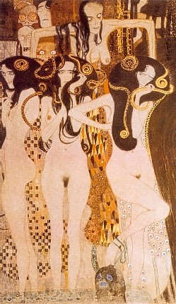 Wikioo.org - The Encyclopedia of Fine Arts - Painting, Artwork by Gustav Klimt - 15.Friso Beethoven. Las fuerzas enemigas (detalle), 1902