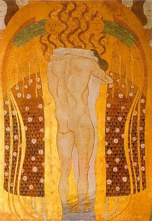 Wikioo.org - The Encyclopedia of Fine Arts - Painting, Artwork by Gustav Klimt - .Friso Beethoven. Alegría, inspiración divina (detalle), 1902 (18)