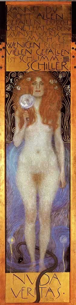 Wikoo.org - موسوعة الفنون الجميلة - اللوحة، العمل الفني Gustav Klimt - Nuda Veritas01