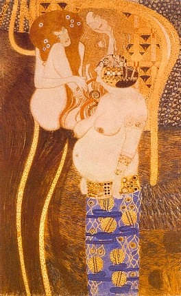 WikiOO.org - Encyclopedia of Fine Arts - Malba, Artwork Gustav Klimt - 19.Friso Beethoven. Las fuerzas enemigas (detalle), 1902
