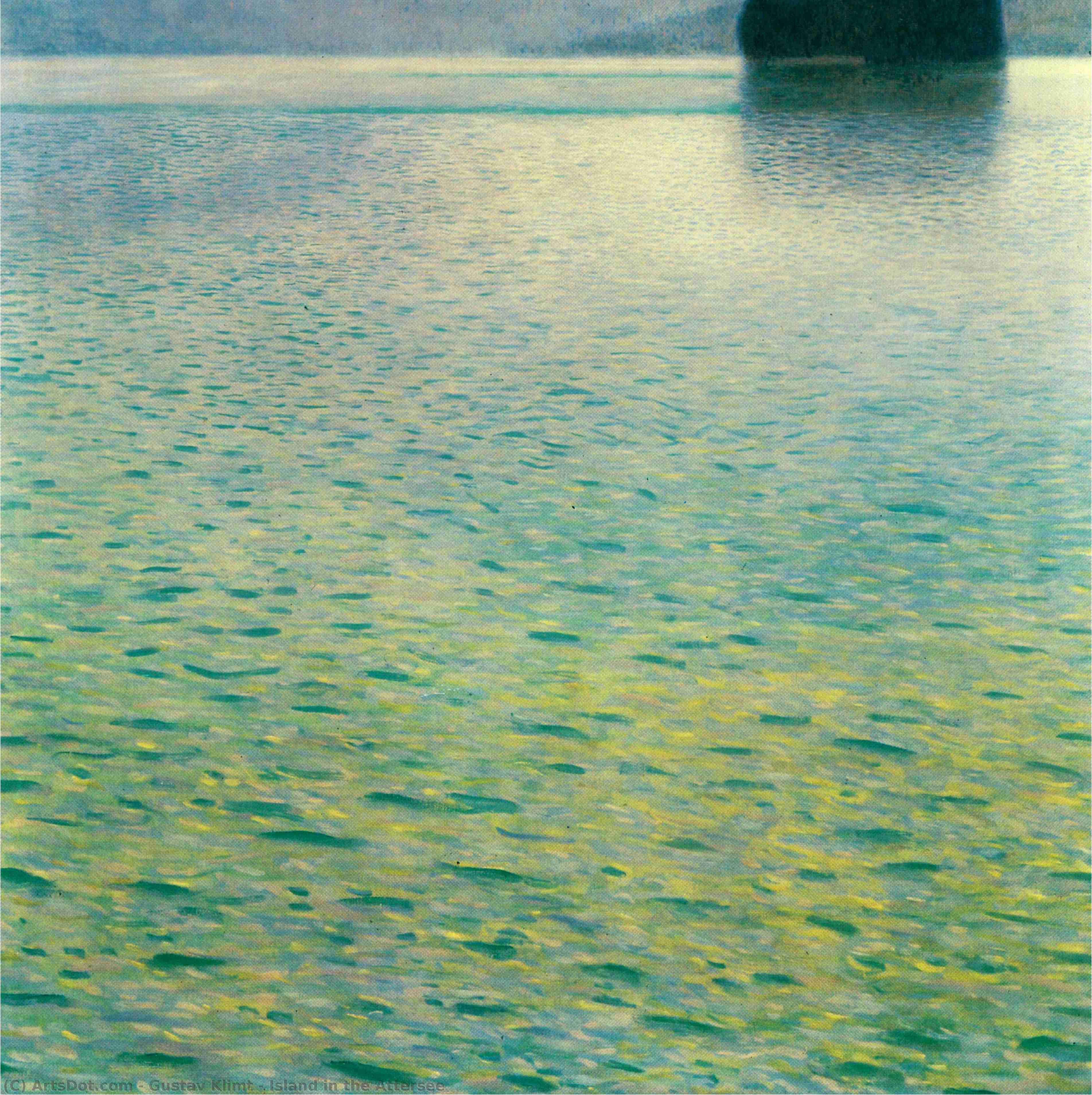 Wikioo.org - Die Enzyklopädie bildender Kunst - Malerei, Kunstwerk von Gustav Klimt - Insel im Attersee