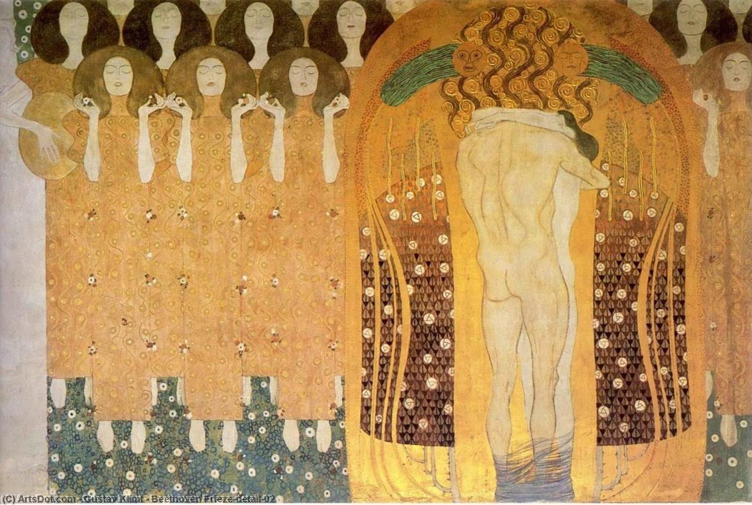 Wikioo.org - The Encyclopedia of Fine Arts - Painting, Artwork by Gustav Klimt - Beethoven Frieze(detail)02