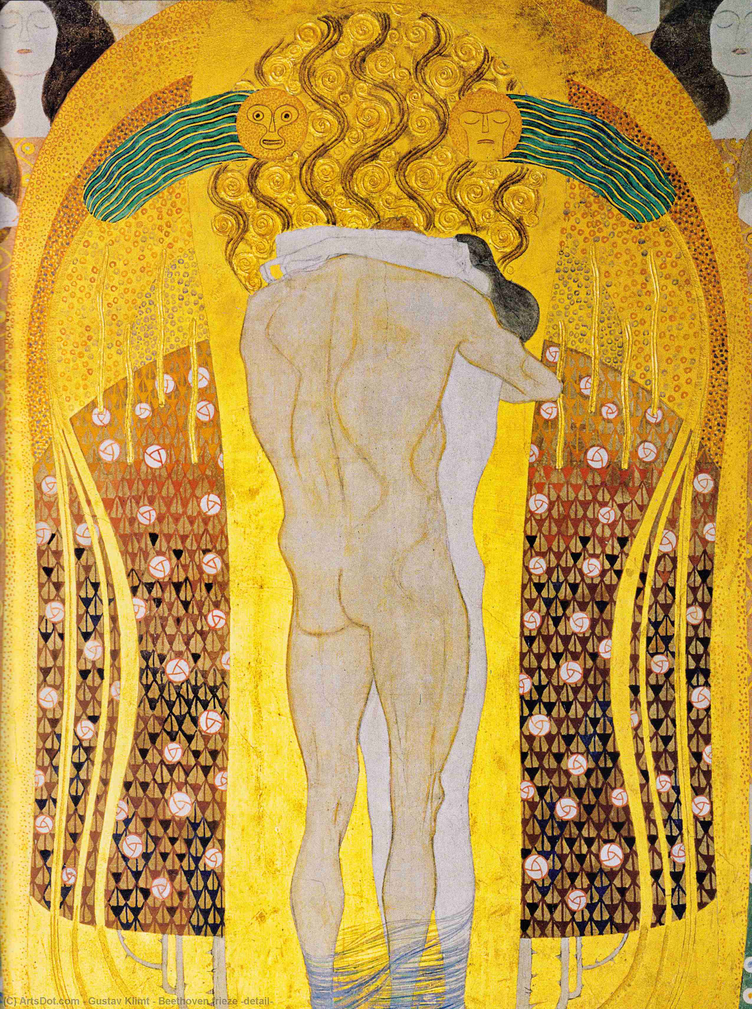 Wikioo.org – La Enciclopedia de las Bellas Artes - Pintura, Obras de arte de Gustav Klimt - Friso de beethoven ( detalle )