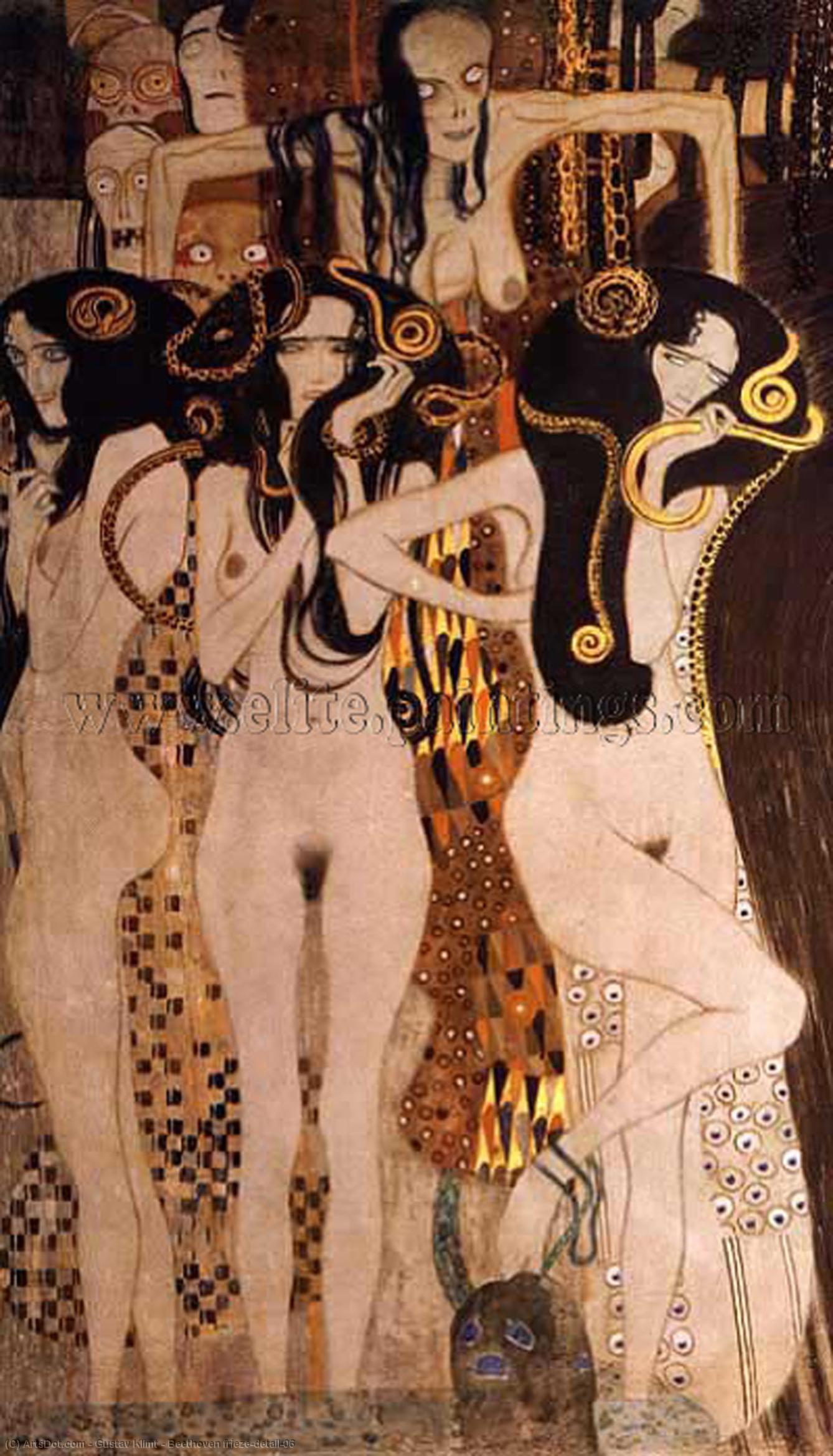 Wikioo.org – L'Enciclopedia delle Belle Arti - Pittura, Opere di Gustav Klimt - beethoven fregio particolare  06
