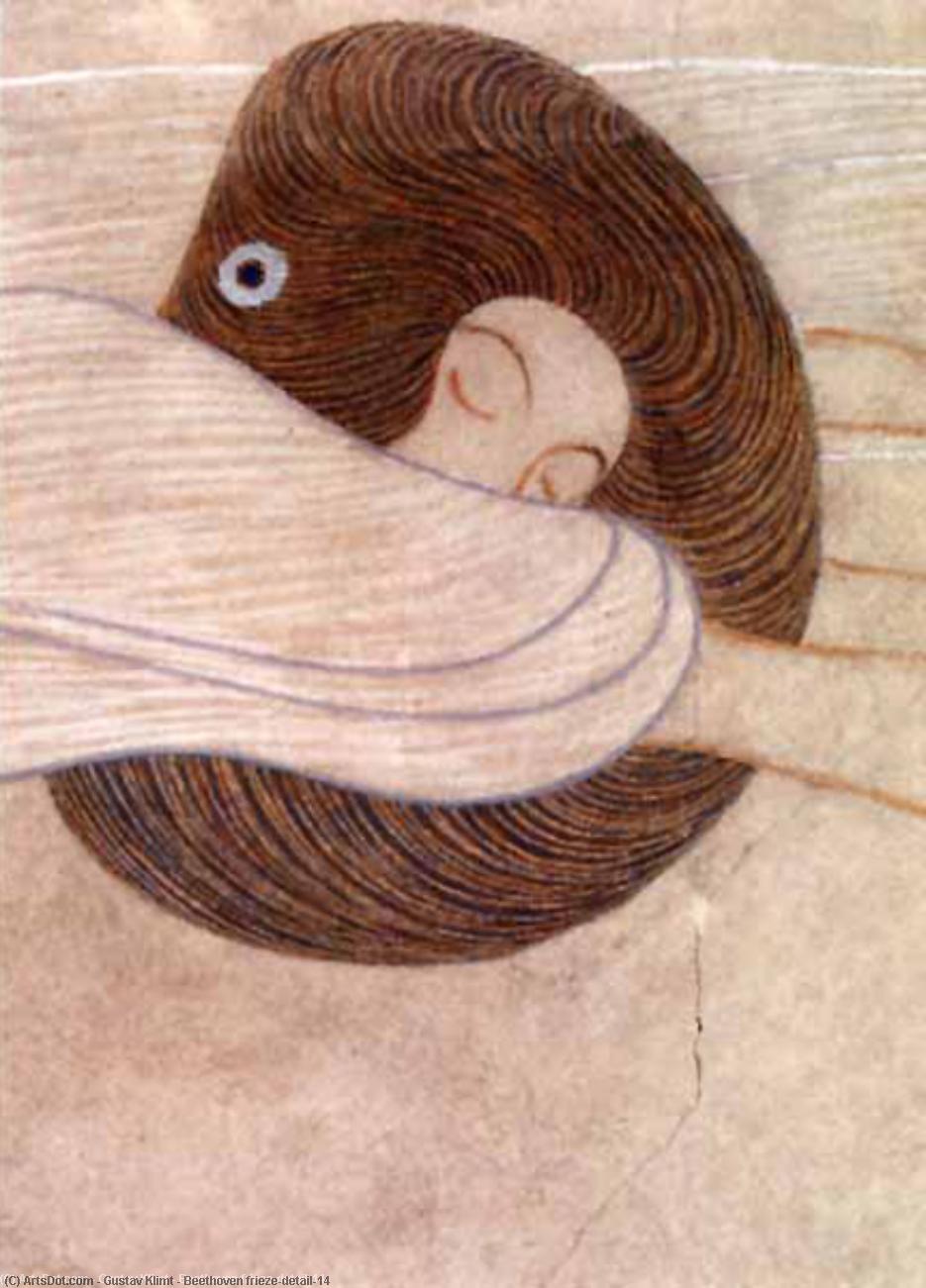 Wikioo.org – La Enciclopedia de las Bellas Artes - Pintura, Obras de arte de Gustav Klimt - Beethoven friso ( detalle ) 14