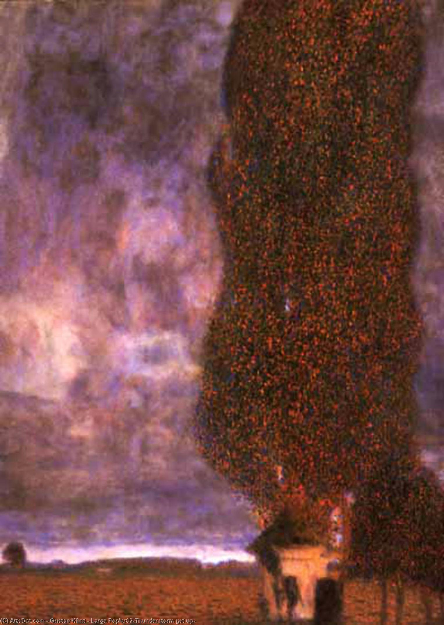 Wikioo.org – L'Enciclopedia delle Belle Arti - Pittura, Opere di Gustav Klimt - di grandi dimensioni Poplar02   Temporale  ottenere  in su