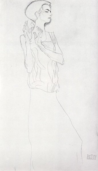 WikiOO.org - Енциклопедія образотворчого мистецтва - Живопис, Картини
 Gustav Klimt - Study for The Dancer