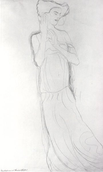 WikiOO.org - Encyclopedia of Fine Arts - Maalaus, taideteos Gustav Klimt - Study for 'The Expectation' from the Stoclet Frieze