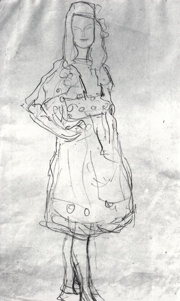 Wikioo.org - สารานุกรมวิจิตรศิลป์ - จิตรกรรม Gustav Klimt - Study for Portrait of Mada Primavesi