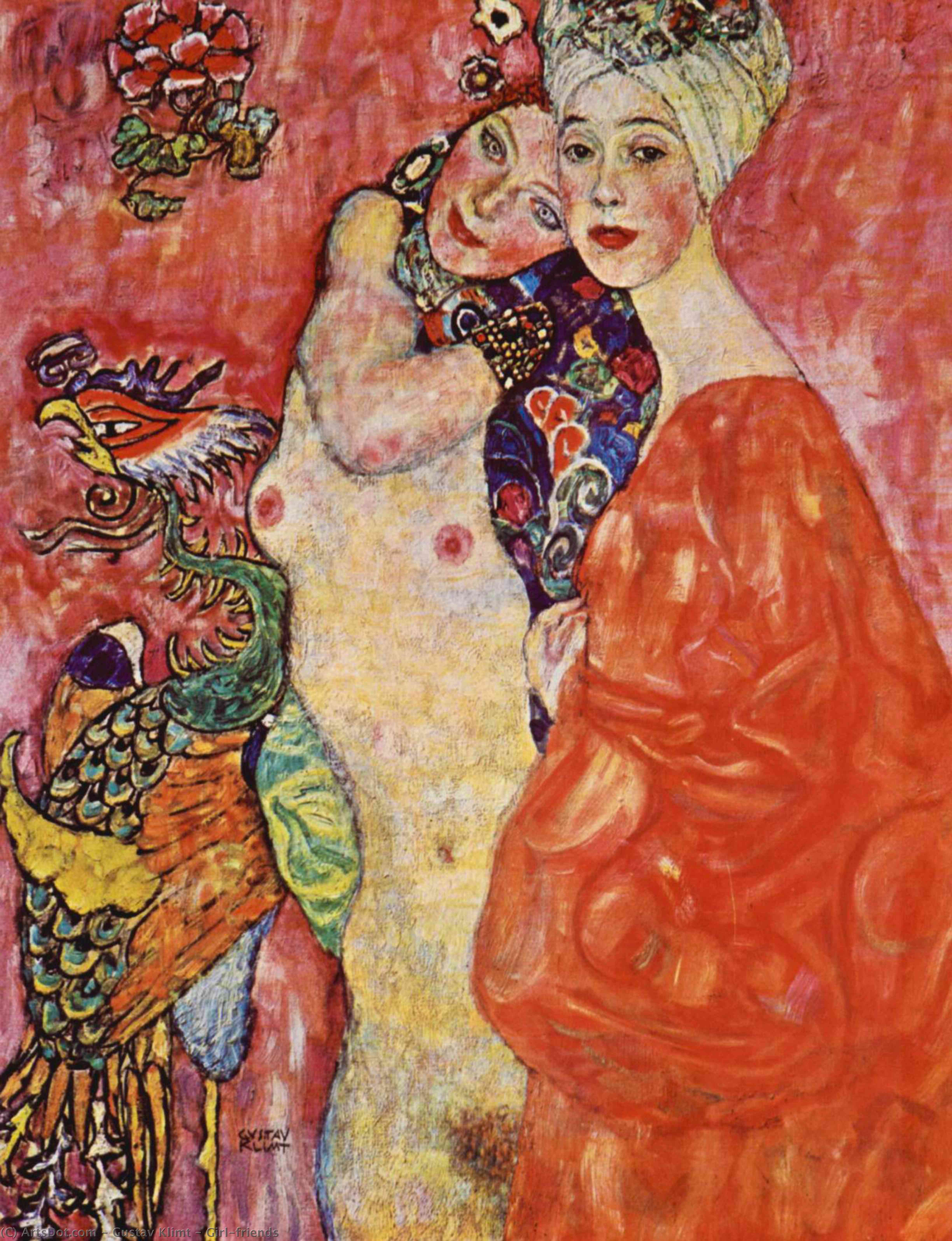 Wikioo.org – L'Encyclopédie des Beaux Arts - Peinture, Oeuvre de Gustav Klimt - fille-amis