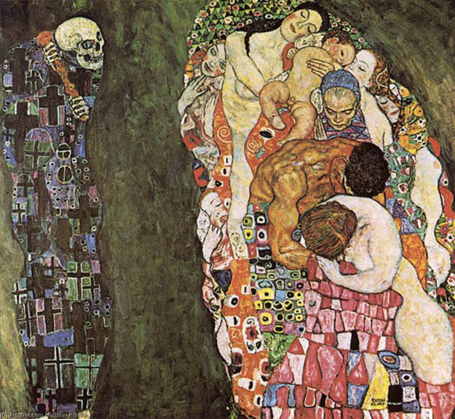 Wikioo.org - The Encyclopedia of Fine Arts - Painting, Artwork by Gustav Klimt - Death and Life