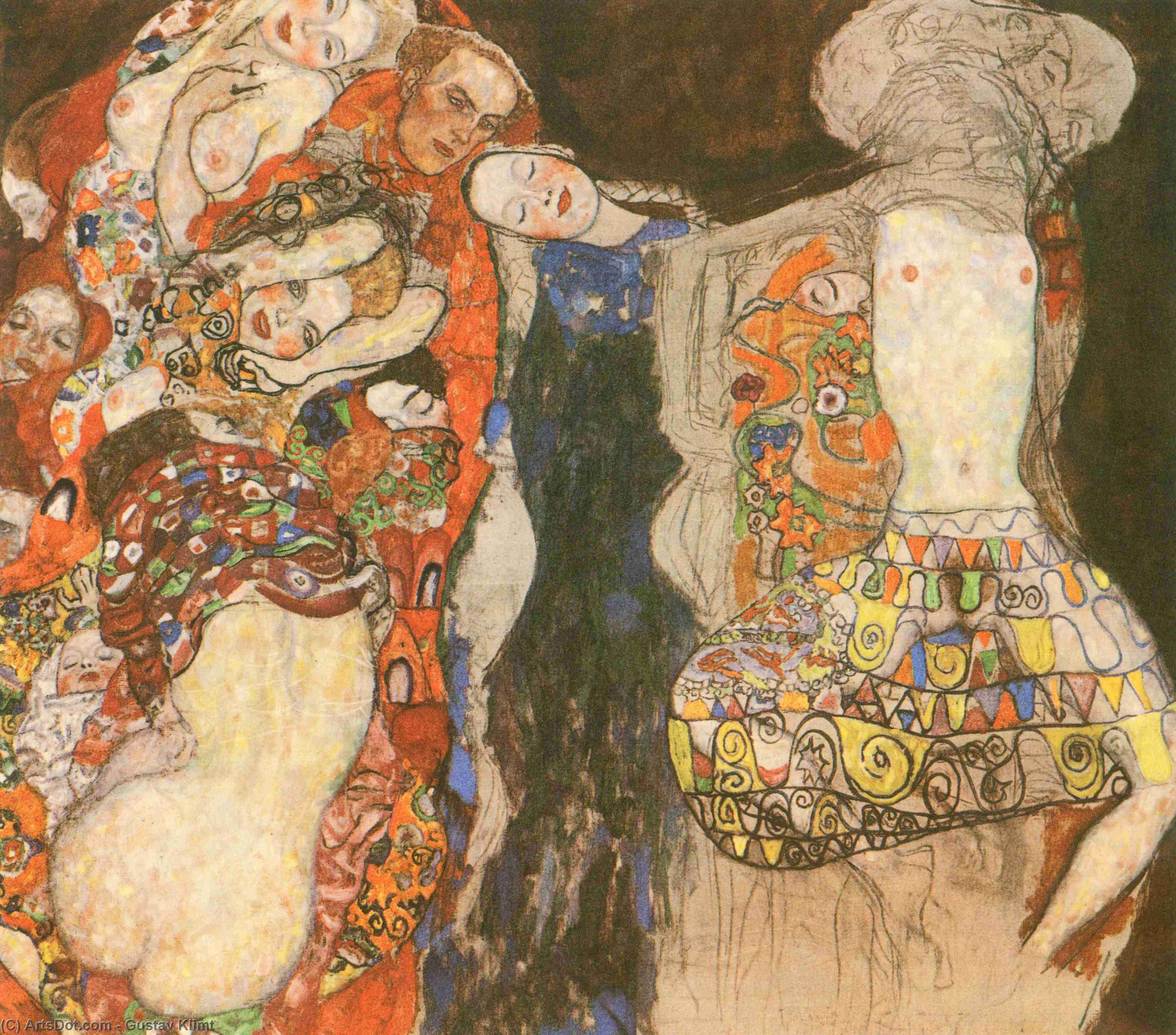 WikiOO.org - Εγκυκλοπαίδεια Καλών Τεχνών - Ζωγραφική, έργα τέχνης Gustav Klimt - Bride, The(unfinished)