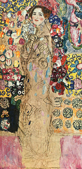 WikiOO.org - Encyclopedia of Fine Arts - Lukisan, Artwork Gustav Klimt - Portrait of a Lady(unfinished)