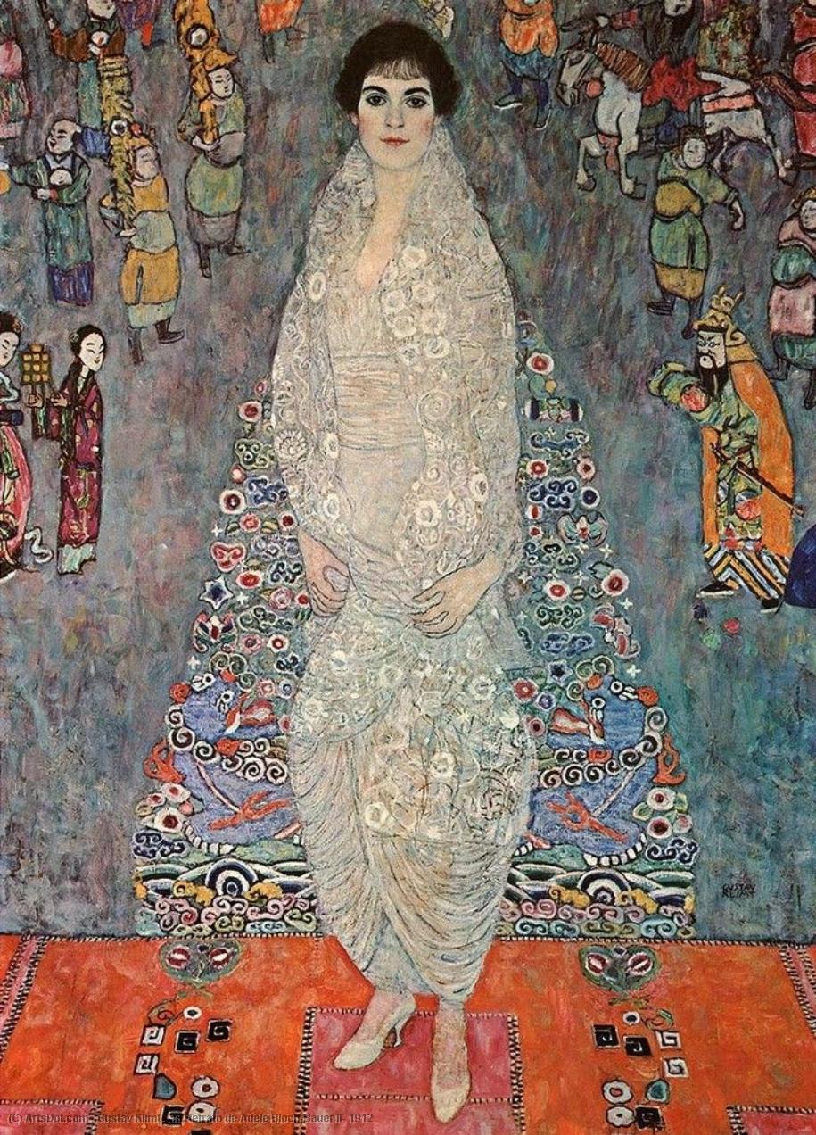 WikiOO.org - Enciklopedija dailės - Tapyba, meno kuriniai Gustav Klimt - 36.Retrato de Adele Bloch-Bauer II, 1912