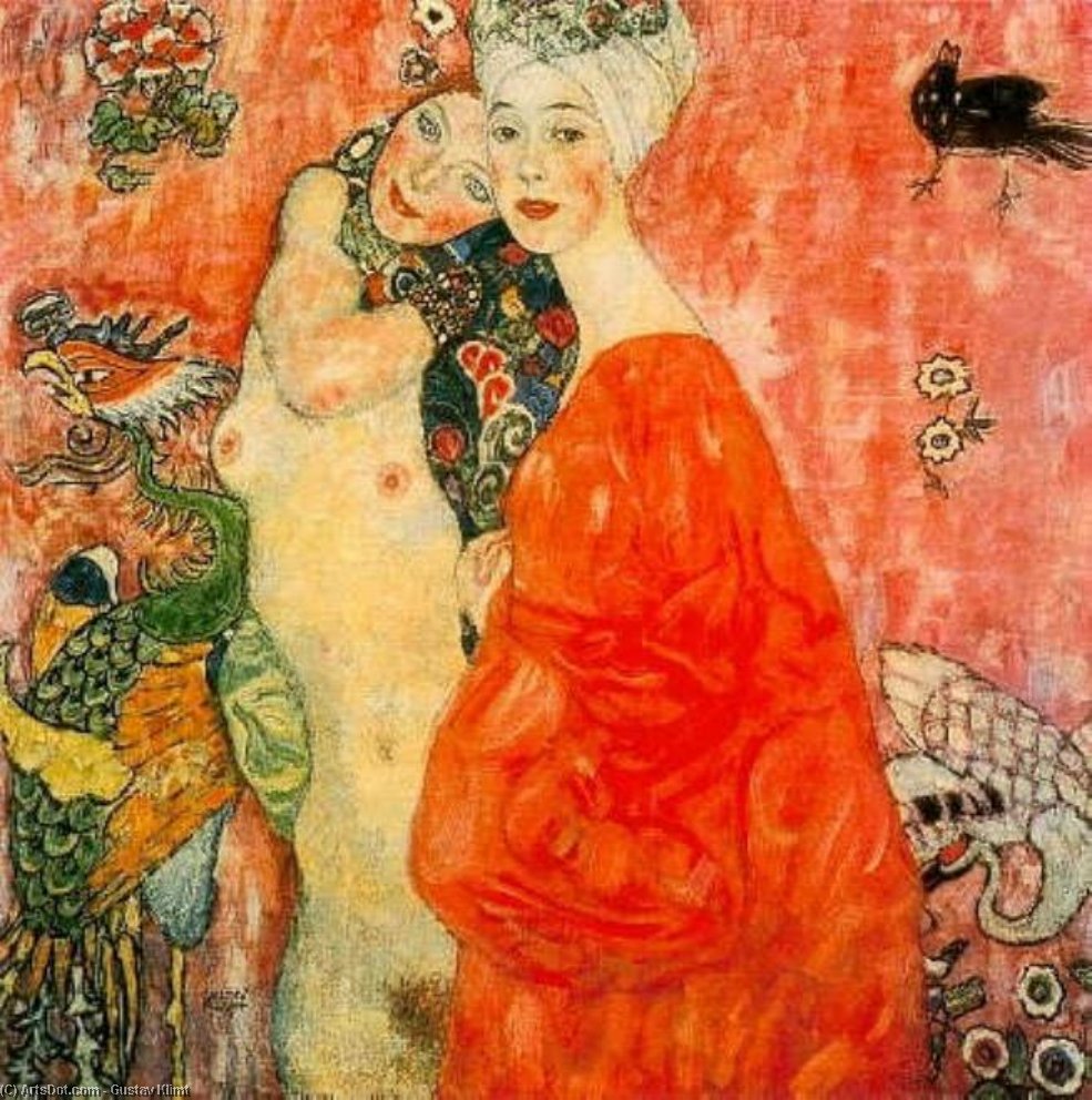 Wikioo.org – La Enciclopedia de las Bellas Artes - Pintura, Obras de arte de Gustav Klimt - 41 . Las amigas , 1916-1917