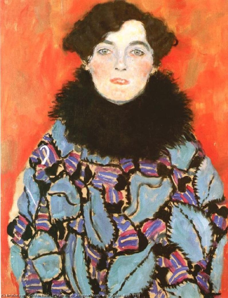 WikiOO.org - Enciclopédia das Belas Artes - Pintura, Arte por Gustav Klimt - 45.Retrato de Johanna Staude (inacabado), 1917-1918