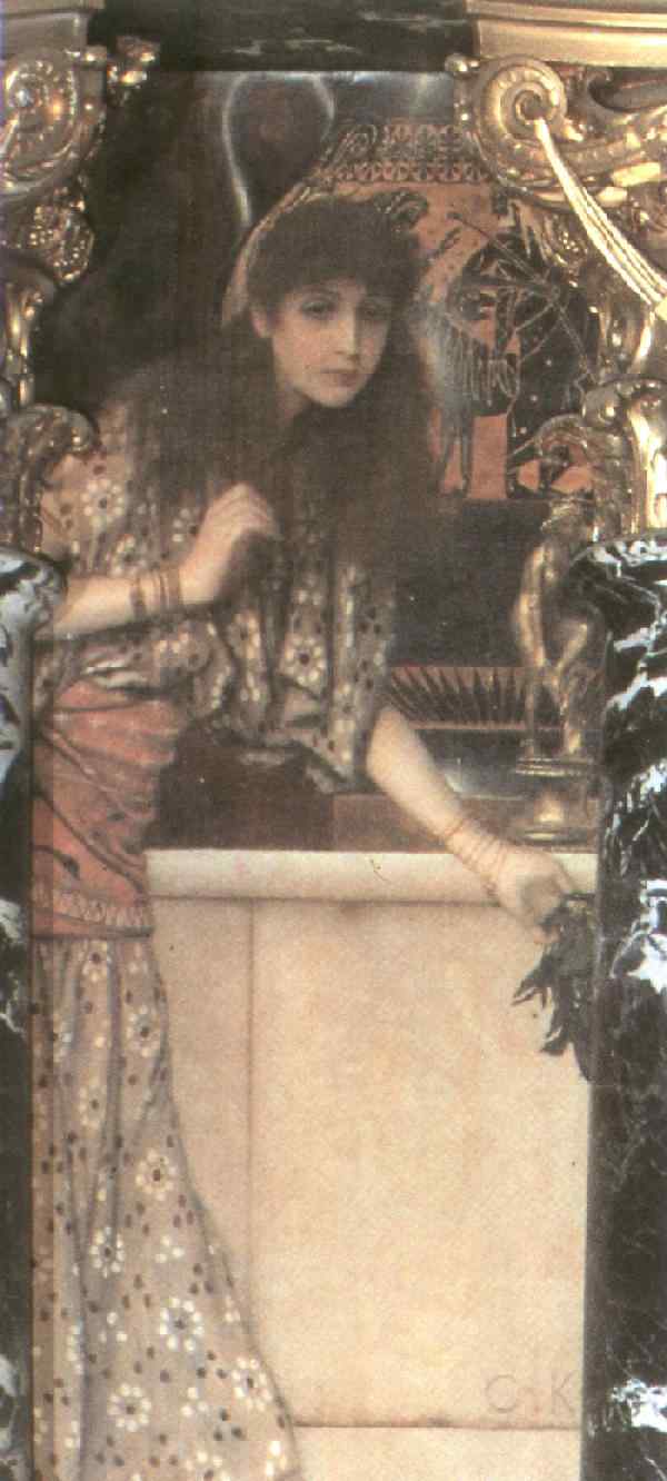 Wikioo.org – La Enciclopedia de las Bellas Artes - Pintura, Obras de arte de Gustav Klimt - Antigua Greece02 ( Chica de Tanagra )