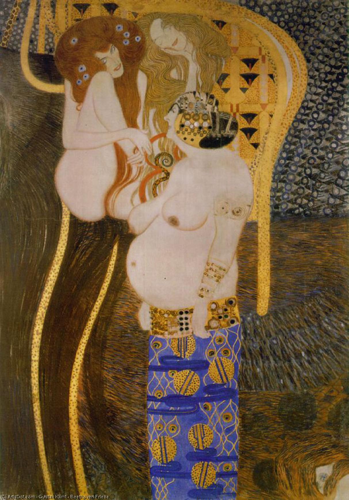 Wikioo.org - The Encyclopedia of Fine Arts - Painting, Artwork by Gustav Klimt - Beethoven Frieze