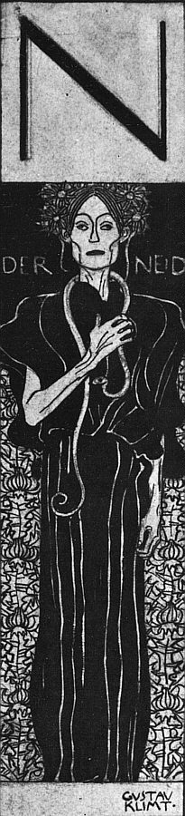 Wikioo.org – La Enciclopedia de las Bellas Artes - Pintura, Obras de arte de Gustav Klimt - Der Neid