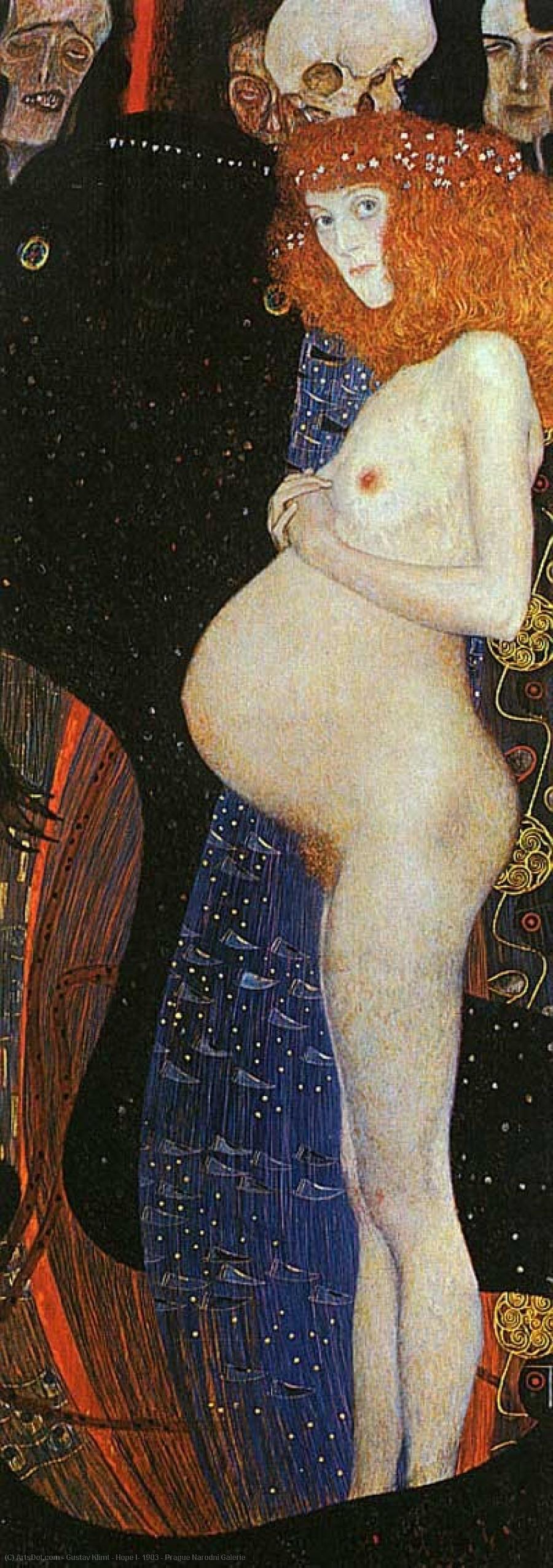 WikiOO.org - Енциклопедія образотворчого мистецтва - Живопис, Картини
 Gustav Klimt - Hope I, 1903 - Prague Narodni Galerie