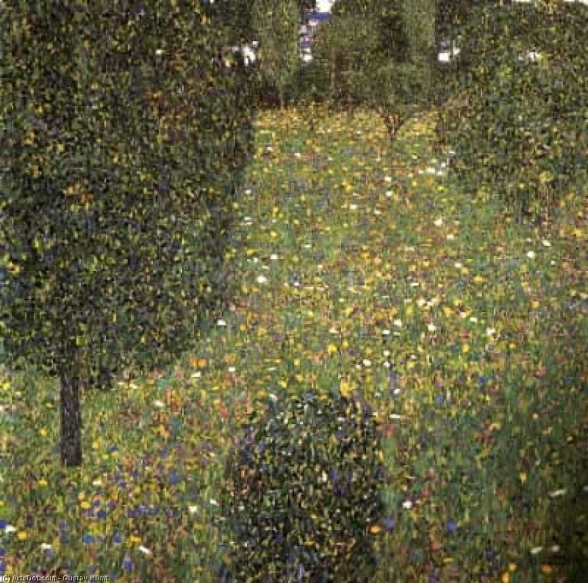 WikiOO.org - Εγκυκλοπαίδεια Καλών Τεχνών - Ζωγραφική, έργα τέχνης Gustav Klimt - Landscape of a garden, 1906 - Private collection