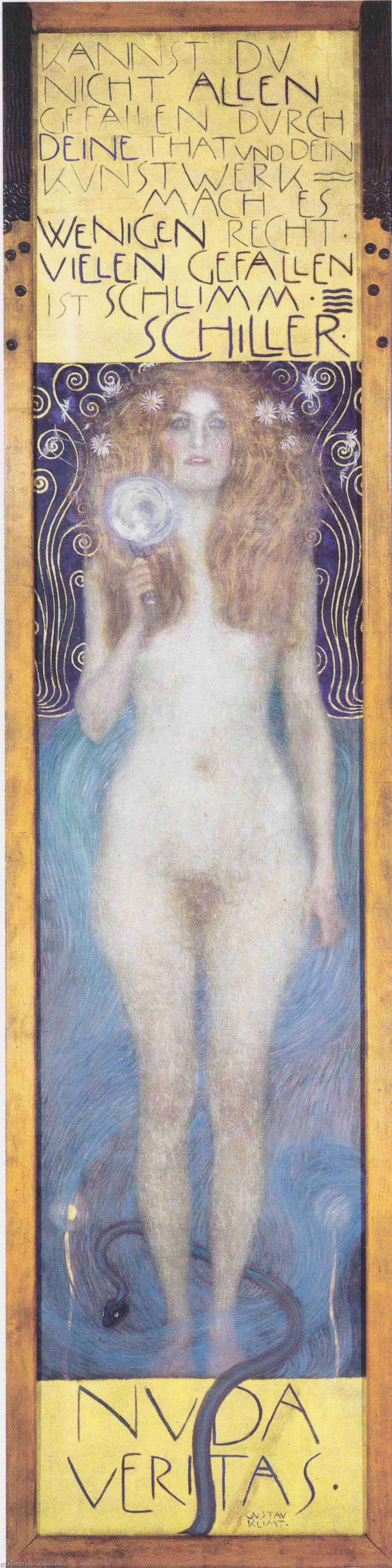WikiOO.org - Энциклопедия изобразительного искусства - Живопись, Картины  Gustav Klimt - nuda веритас