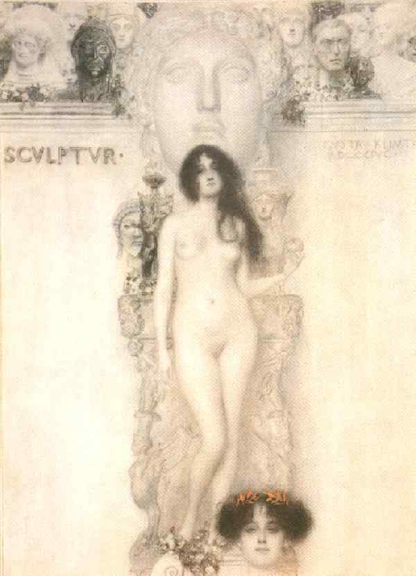 Wikioo.org - The Encyclopedia of Fine Arts - Painting, Artwork by Gustav Klimt - Sculpture(Finished drawing for)