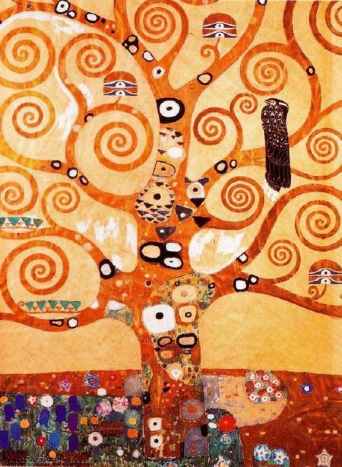 Wikioo.org – La Enciclopedia de las Bellas Artes - Pintura, Obras de arte de Gustav Klimt - Stocletfrieze Árbol de Vida 1905-09   -   Viena  secesión