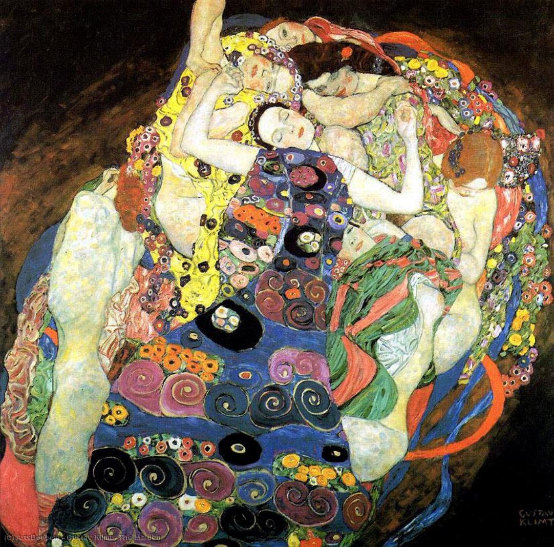Wikoo.org - موسوعة الفنون الجميلة - اللوحة، العمل الفني Gustav Klimt - The Maiden