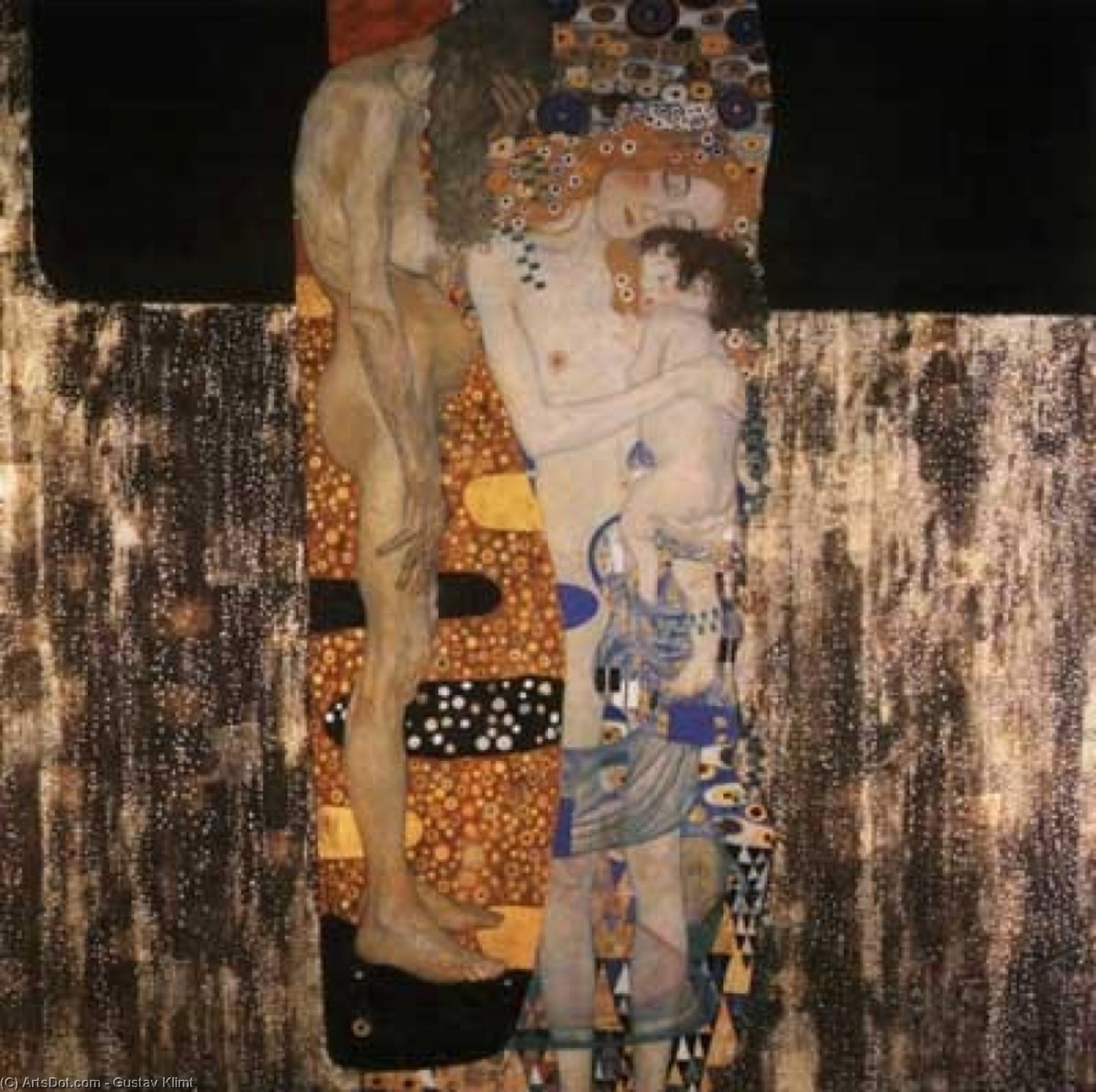 Wikioo.org – La Enciclopedia de las Bellas Artes - Pintura, Obras de arte de Gustav Klimt - tres edades de la mujer , El , 1905 - Colección privada