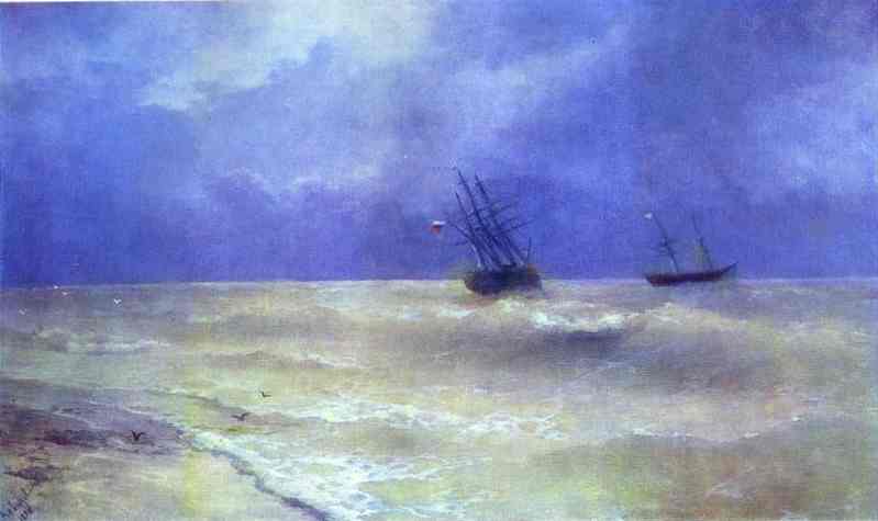 Wikioo.org - The Encyclopedia of Fine Arts - Painting, Artwork by Ivan Aivazovsky - Breakers on the Crimean Coast