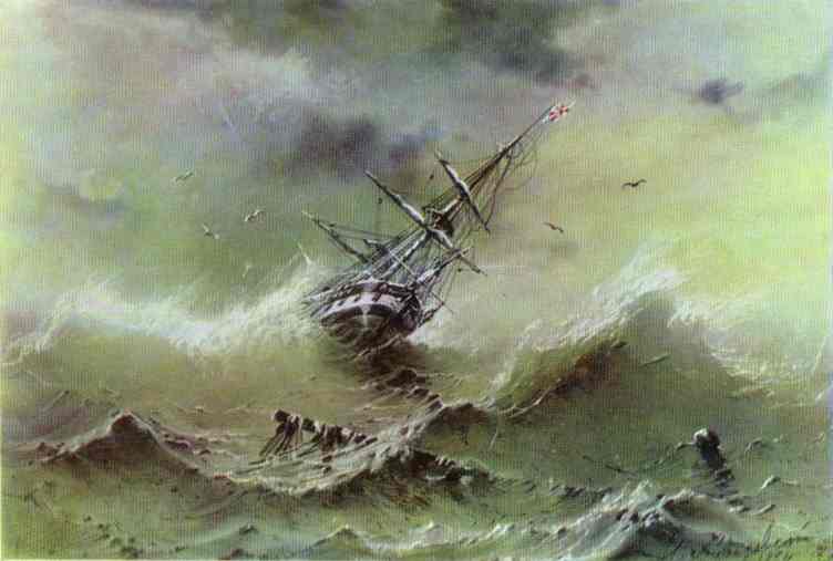 Wikioo.org - The Encyclopedia of Fine Arts - Painting, Artwork by Ivan Aivazovsky - Storm
