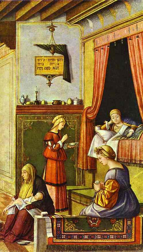 WikiOO.org - Encyclopedia of Fine Arts - Maleri, Artwork Vittore Carpaccio - Birth of the Virgin