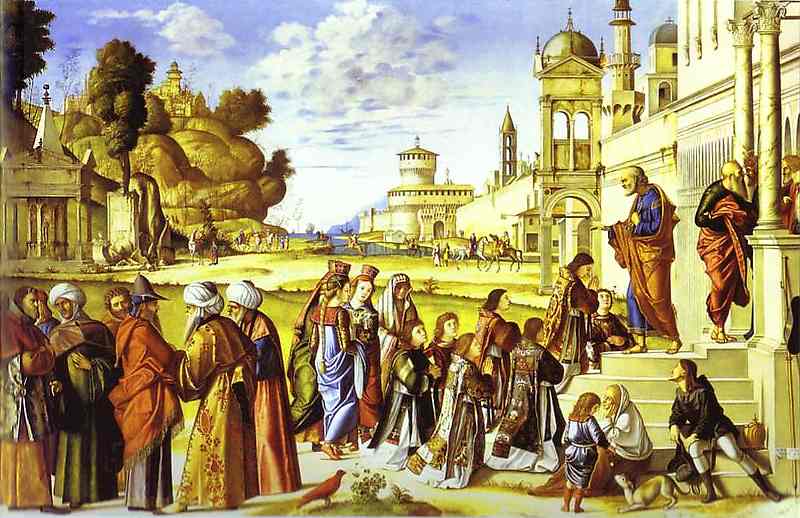 Wikioo.org - The Encyclopedia of Fine Arts - Painting, Artwork by Vittore Carpaccio - The Ordination of St. Stephen as Deacon