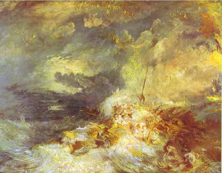 Wikioo.org - สารานุกรมวิจิตรศิลป์ - จิตรกรรม William Turner - Fire at Sea