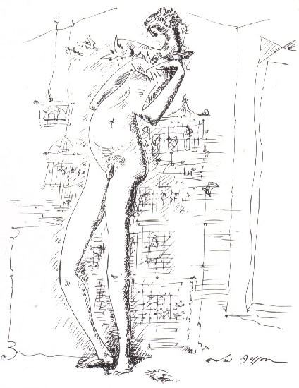 WikiOO.org - Енциклопедія образотворчого мистецтва - Живопис, Картини
 André Aimé René Masson - Winged nymph with breasts