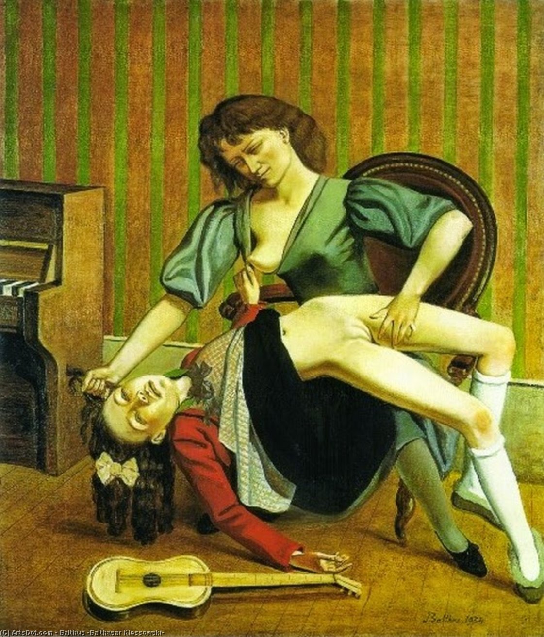 Wikioo.org - The Encyclopedia of Fine Arts - Painting, Artwork by Balthus (Balthasar Klossowski) - The Guitar Lesson