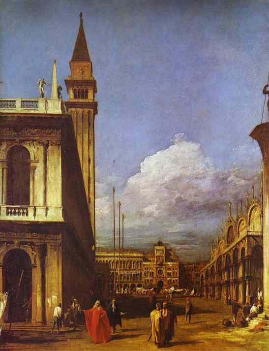 Wikoo.org - موسوعة الفنون الجميلة - اللوحة، العمل الفني Giovanni Antonio Canal (Canaletto) - The Piazzetta - Looking North