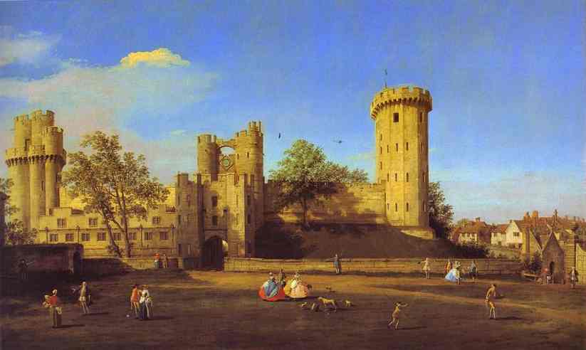 Wikioo.org - The Encyclopedia of Fine Arts - Painting, Artwork by Giovanni Antonio Canal (Canaletto) - Warwick Castle - the East Front