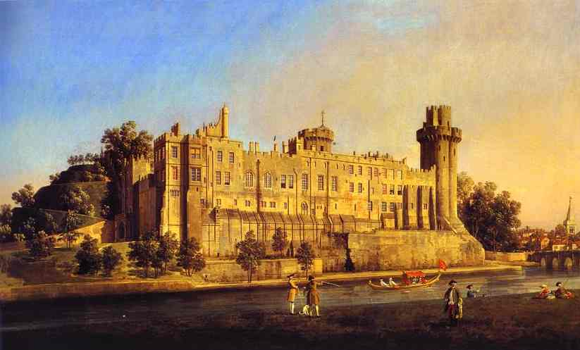 Wikioo.org - The Encyclopedia of Fine Arts - Painting, Artwork by Giovanni Antonio Canal (Canaletto) - Warwick Castle - the South Front