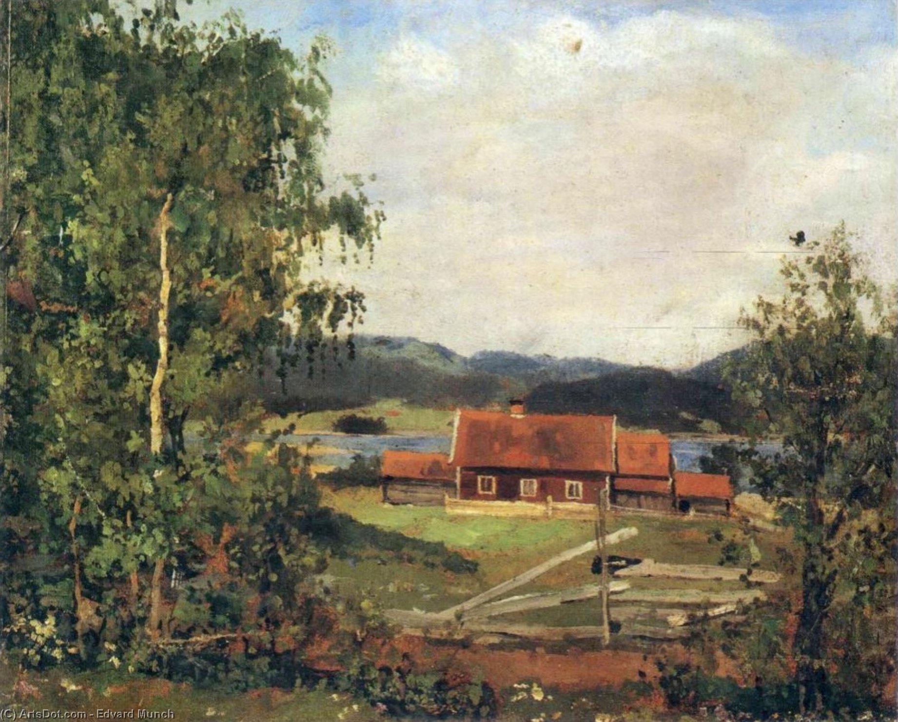 Wikioo.org - The Encyclopedia of Fine Arts - Painting, Artwork by Edvard Munch - Landscape, maridalen about Oslo