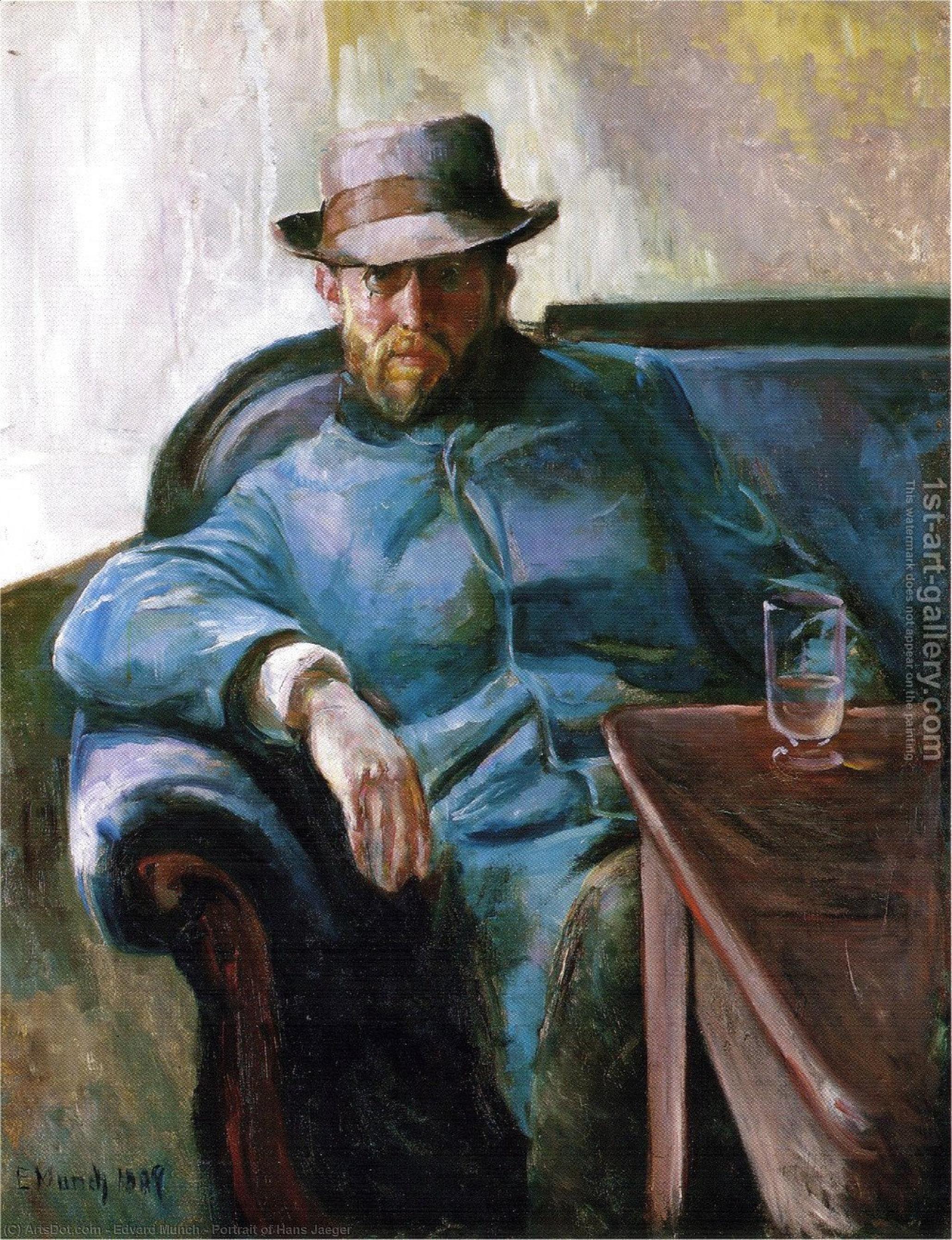 Wikioo.org – L'Encyclopédie des Beaux Arts - Peinture, Oeuvre de Edvard Munch - Portrait de Hans Jaeger