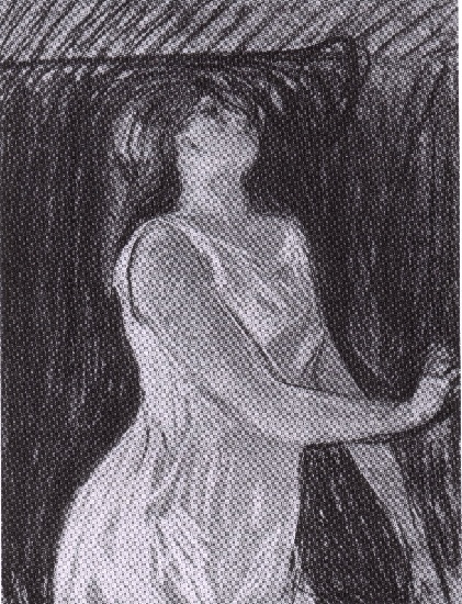 Wikioo.org - The Encyclopedia of Fine Arts - Painting, Artwork by Edvard Munch - Outline of a model