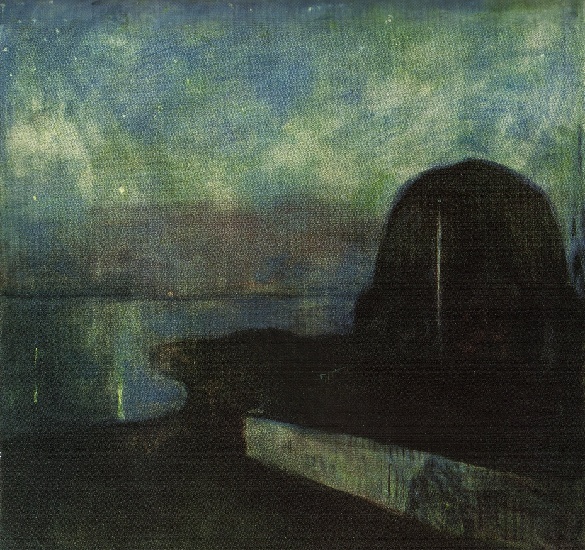 WikiOO.org - Encyclopedia of Fine Arts - Schilderen, Artwork Edvard Munch - 02 Starry Night