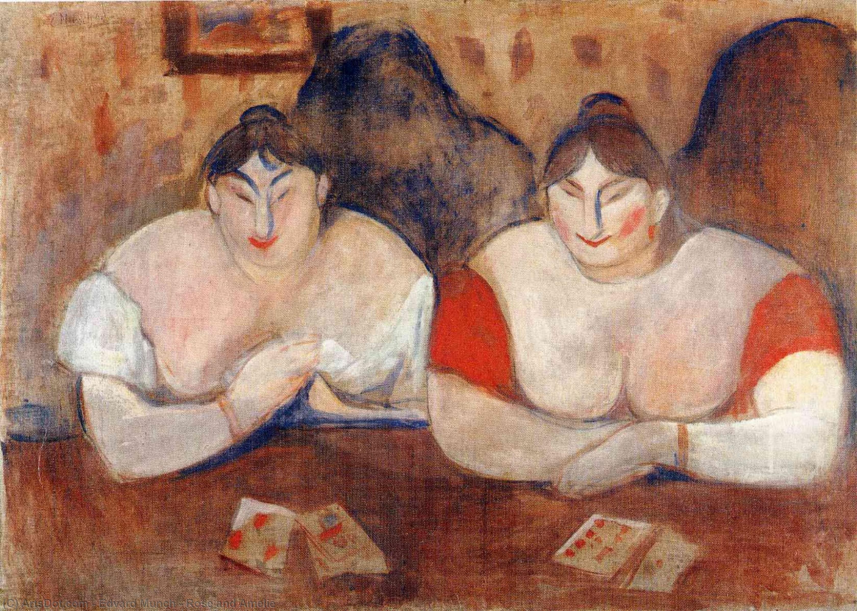 Wikioo.org – L'Encyclopédie des Beaux Arts - Peinture, Oeuvre de Edvard Munch - Rose et Amélie