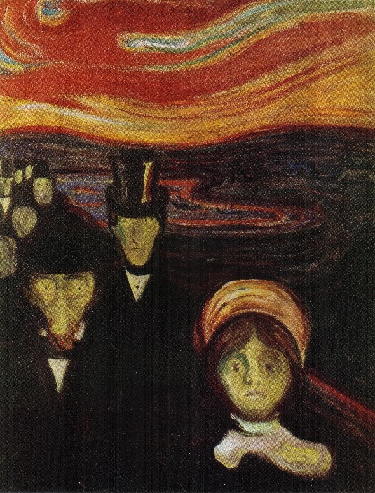Wikioo.org - The Encyclopedia of Fine Arts - Painting, Artwork by Edvard Munch - Anxiety