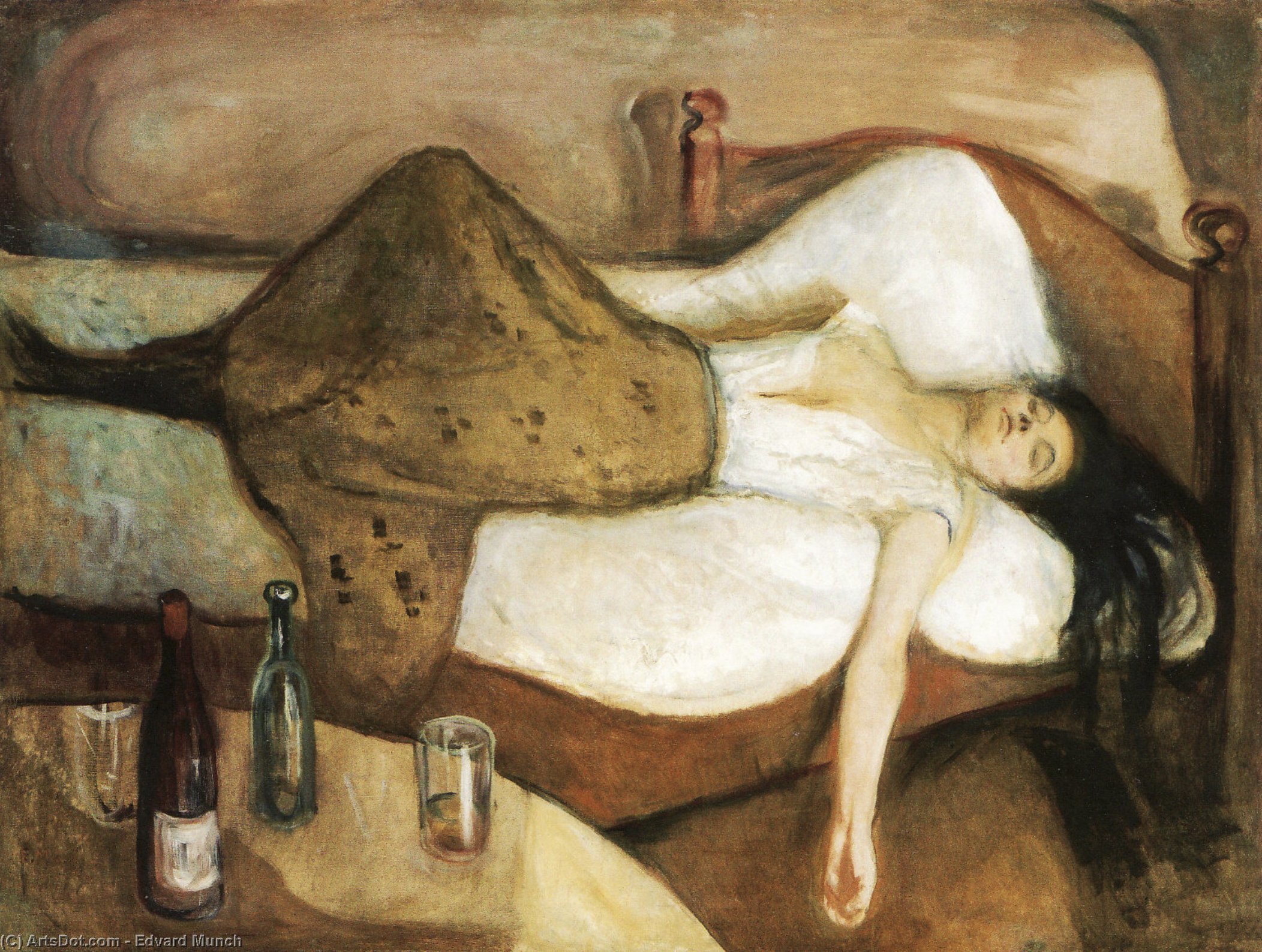 Wikoo.org - موسوعة الفنون الجميلة - اللوحة، العمل الفني Edvard Munch - The next day
