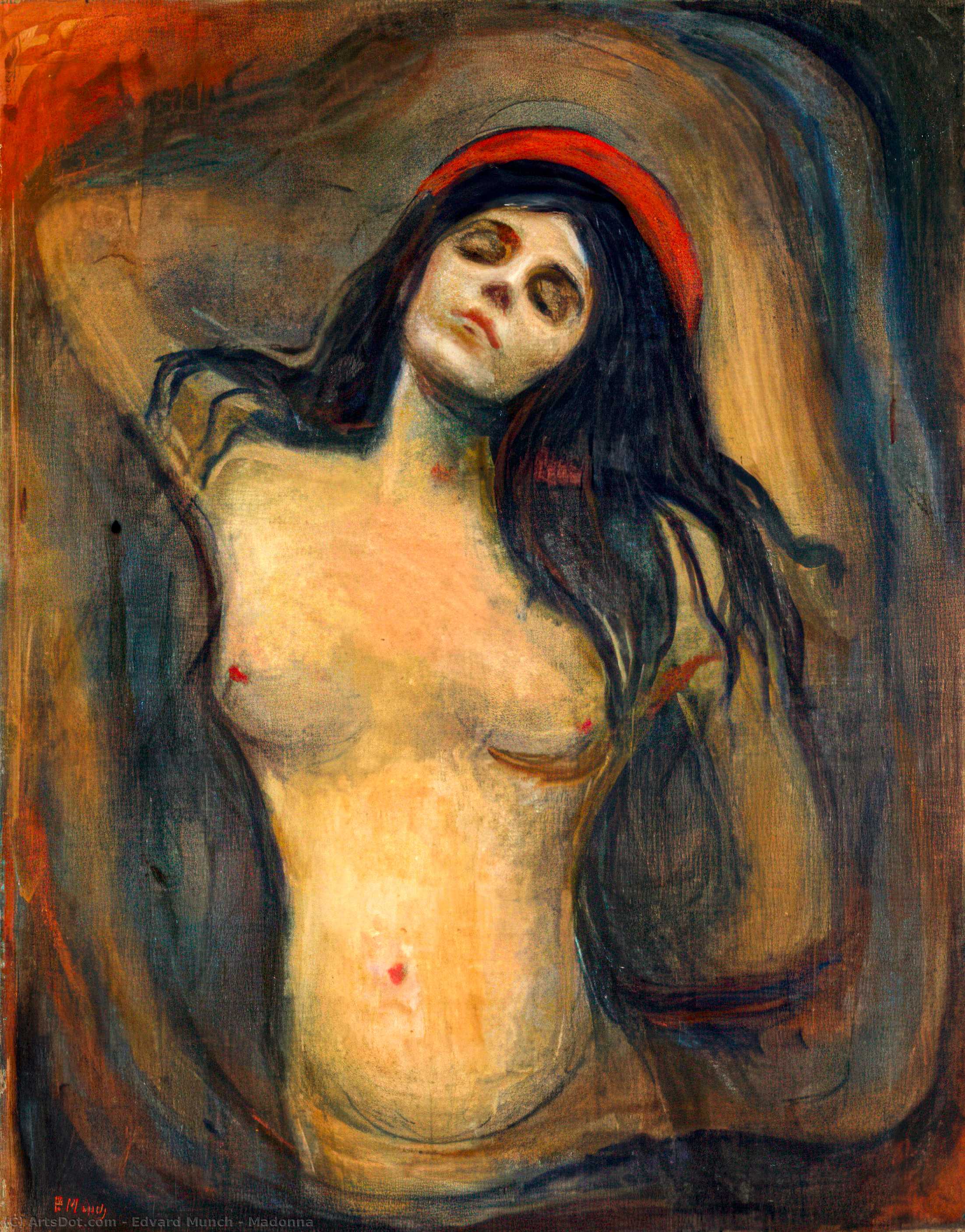WikiOO.org - Encyclopedia of Fine Arts - Festés, Grafika Edvard Munch - Madonna